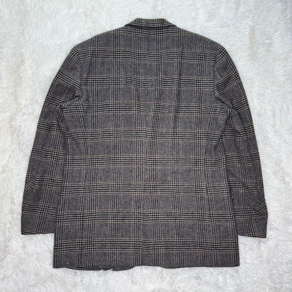 Vintage Hart Schaffner Marx Men's Glen Plaid Wool Sport Coat 42L Union Made